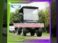 Podniesiony czterokołowy wózek klubowy Golf Buggy Cart 4 siedzenia Elektryczny samochód klubowy Prezydencki wózek golfowy