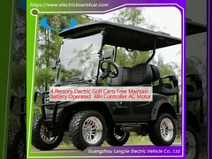 4 osoby Elektryczne wózki golfowe Bezpłatne utrzymanie Działają na baterii 48v Kontroler AC Motor