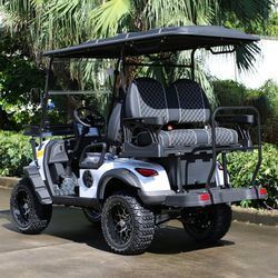 Dobra cena. Electric Golf Cart with 14-inch Off-road Tires Q235 High-strength Chassis and 10-inch Multimedia Display w Internecie