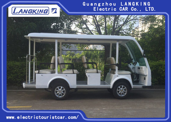 Fashion White 11 Person Electric Sightseeing Bus Hotel / Real Estate