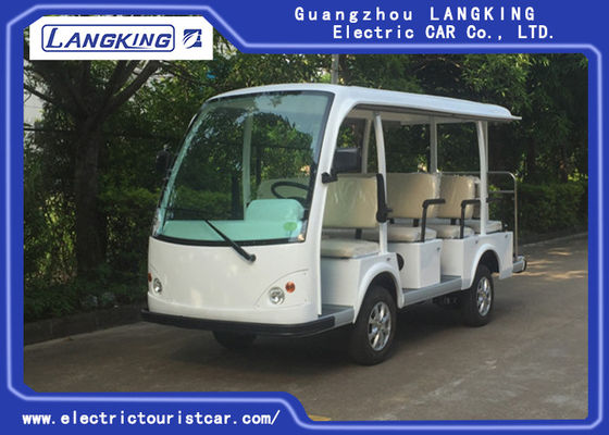 Fashion White 11 Person Electric Sightseeing Bus Hotel / Real Estate
