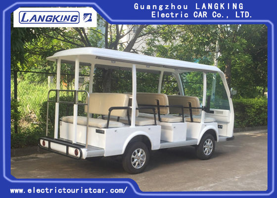 Fashion White 11 Person Electric Sightseeing Bus Hotel / Real Estate