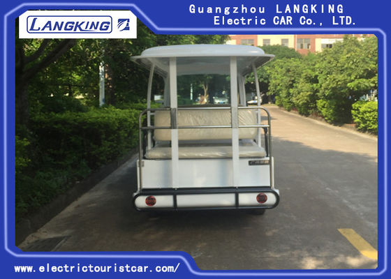 Fashion White 11 Person Electric Sightseeing Bus Hotel / Real Estate