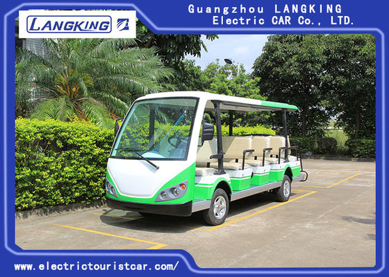 Green / White Electric Shuttle Car / 7.5KM Motor 72V 14 Seater Electric Golf Carts for Park